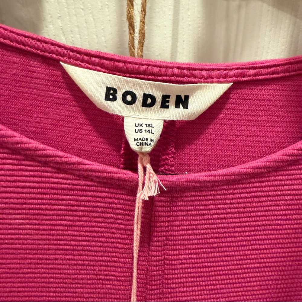 Boden Hot Pink Long Sleeve Dress - Picture 3 of 8